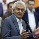 El gobernador del estado de Goiás, Ronaldo Caiado, habla durante el lanzamiento de su candidatura a la Presidencia de Brasil, este 30 de marzo de 2026, en Sao Paulo (Brasil). EFE/ Isaac Fontana